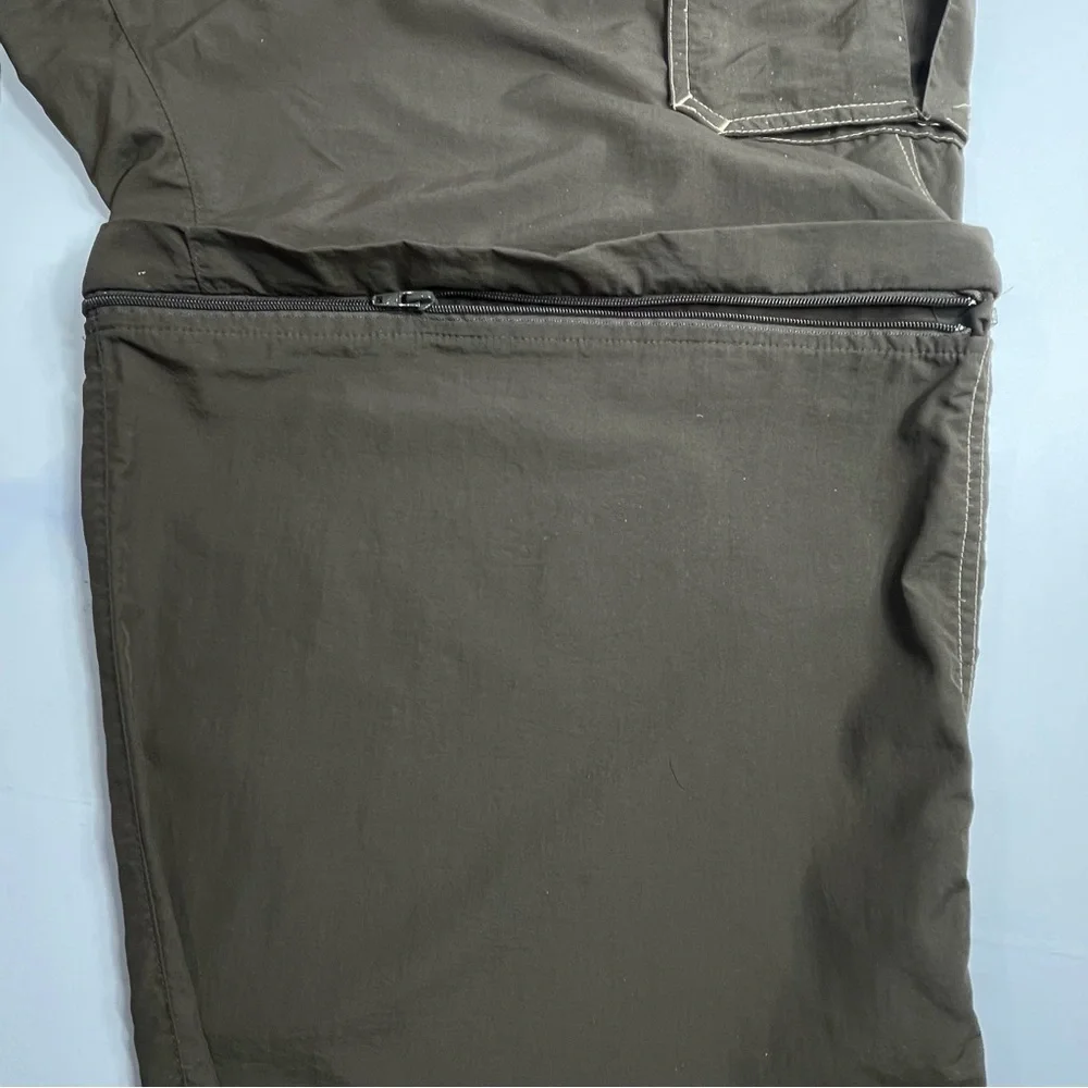 REI Mens Convertible Zip Off Leg Cargo Pants Brown Adjustable Belt Size XXL x 36
